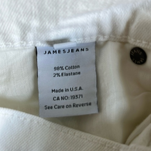 🆕 James Jeans Mid Rise Ciggy Jean Distressed Knee Frayed Hem White Size 25 - Picture 9 of 14